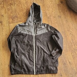 Zine Clothing Black & Gray Hooded Windbreaker